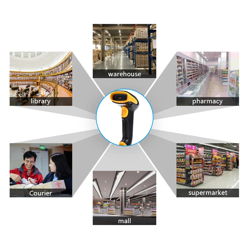 ScanHome Handheld Barcode Scanner 1D/2D QR codePDF417 USB RS232TTLserial Code Scanning Machine SH-410