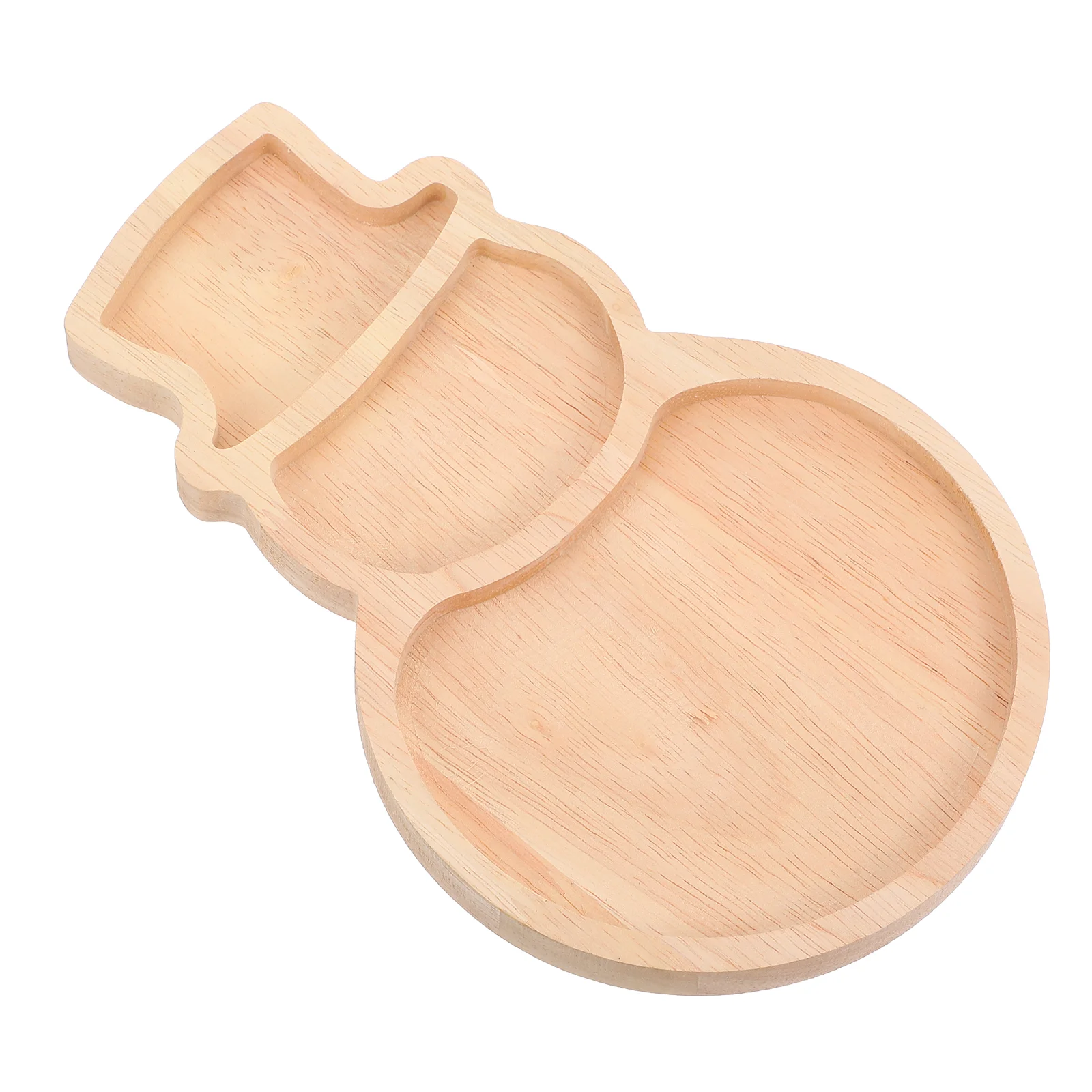 Snowman Shaped Tray Christmas Plate Snack Fruit Nuts Dessert Plates Wooden Platter Food Container Kitchen Serving Plates Dining