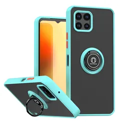 Matte Clear Phone Case with Kickstand - Shockproof Protective Cover for T - Mobile REVVL 7 Pro (Sky blue)