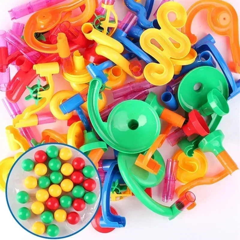 Marble Runway Race Track Building Blocks Children 3D Maze Ball Rolling Toy DIY Marble Runway Children's Educational Toy Gift