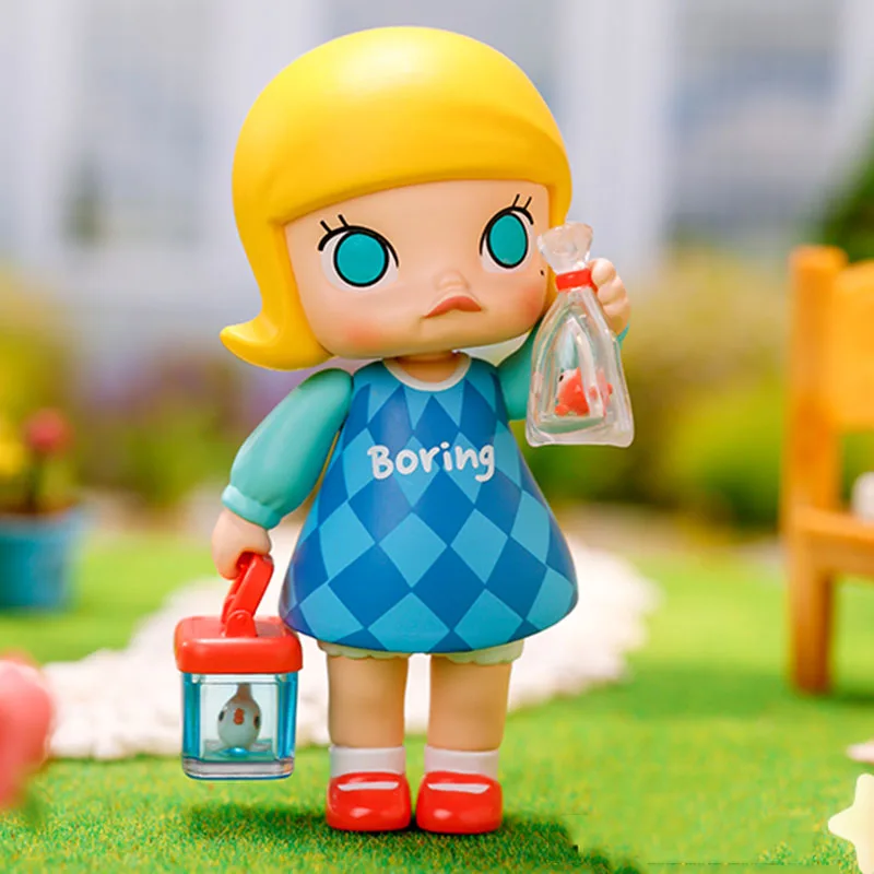 thumbnail image 1 of POP MART A Boring Day With Molly Series Kawaii Anime Action Figure Ornament Figurines Home Decor Desktop Dolls Model Girls Gift, 1 of 5