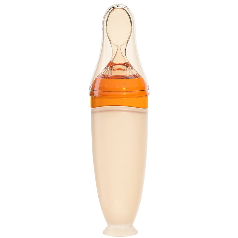 Convenient Baby Silicone Squeeze Feeding Spoon Soft and Flexible Spoon for Effortless Baby Food Feeding