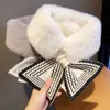 Faux Rabbit Fur Scarf Women Girls Winter Knitted Cross Scarf Soft Plush Scarves Windproof Furry Neck Warmer Christmas Gift