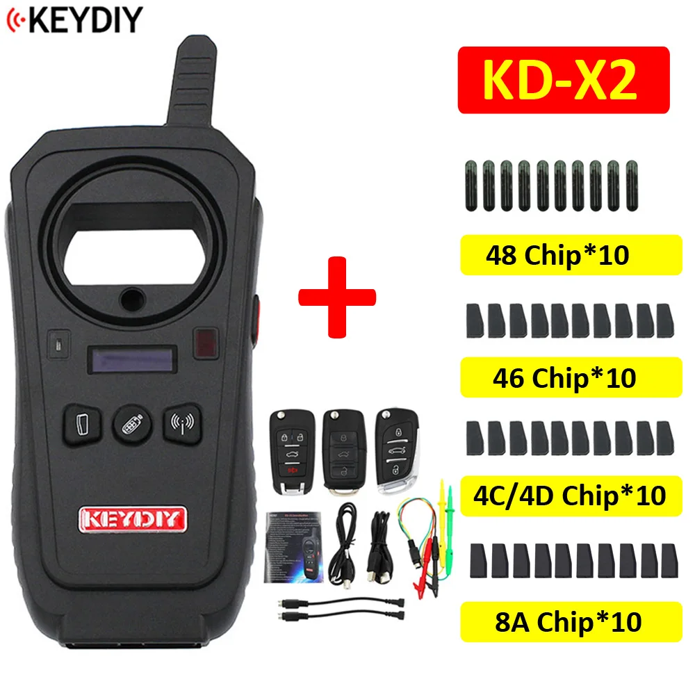 Key Programmer Universal Programmer KEYDIY New Original KD-X2 KD X2 Remote Maker Unlocker and Generator 96bit 48 Transponder Chip Copier with KD 4D 48 46 8A Chip