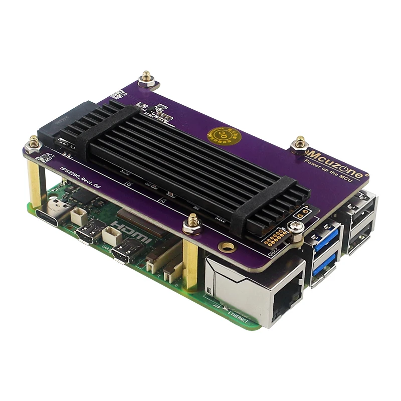 Placa de Expansão Raspberry pi Pcie para M.2 Nvme Ssd Suporta Gen2 Ajustar Tamanho 2230 2242 2280 Pcie Ssd Pcie Pi5 Rpi 5 - Imagem 2
