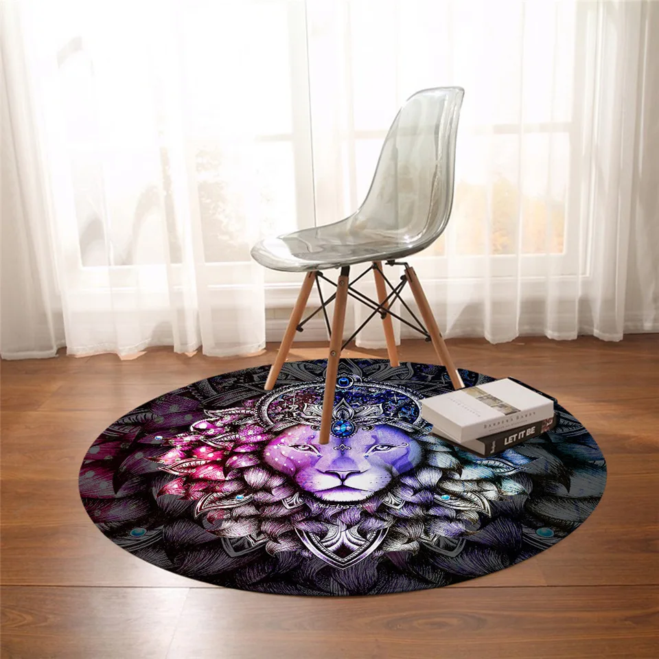

Brizbazaar Round Carpet Boho Elephant Floor Mat For Living Room God Non-slip Area Rugs Ethnic Symbol Yoga Mat 150