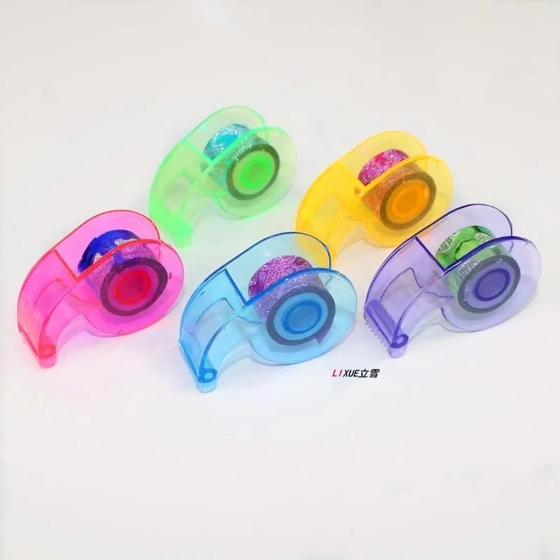 2 Pcs Mini Tape Dispenser 1cm  Dispensing Gold Glitter Tape Color Glitter Tape  Device Cartoon Packing Machine Office