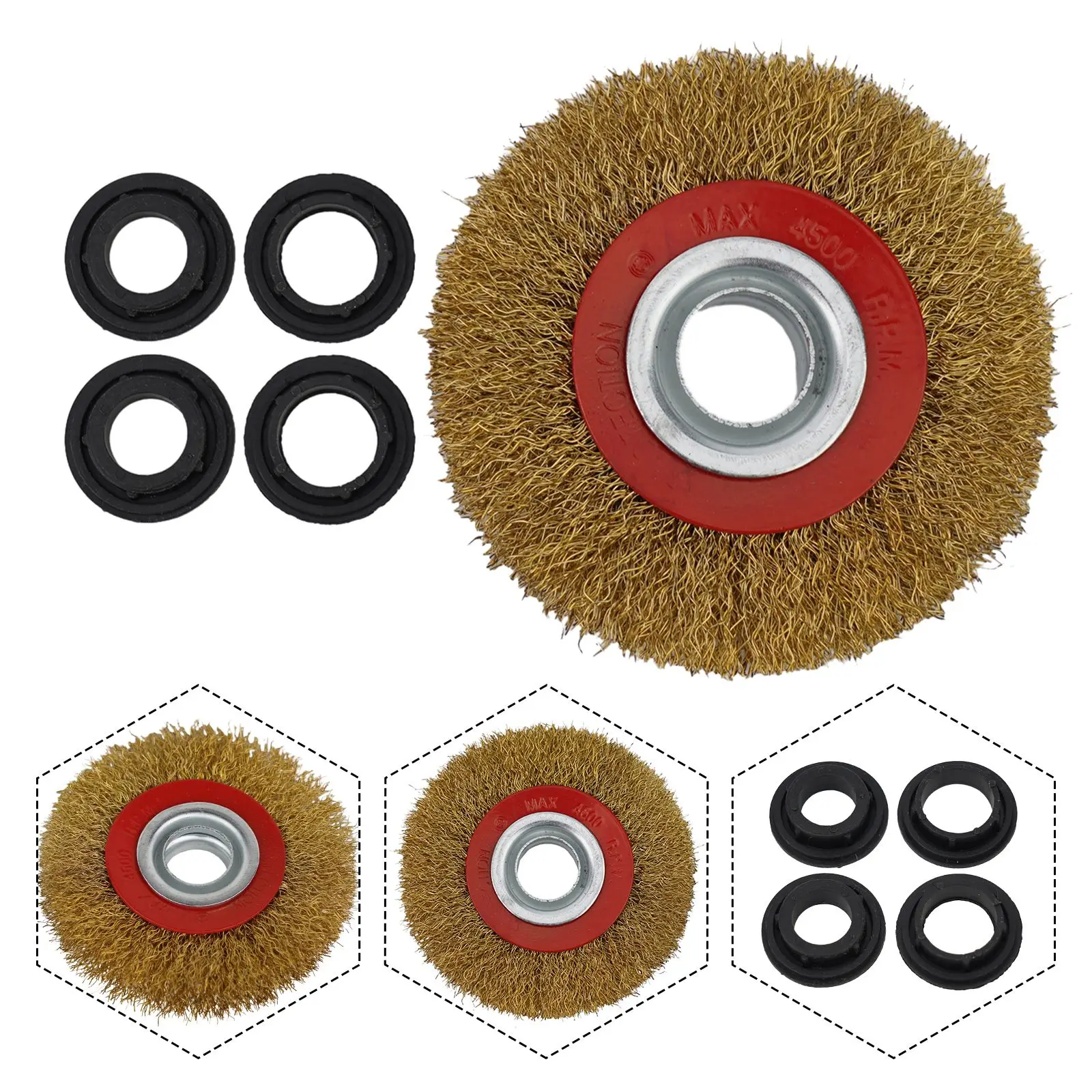 4inch Flat Crimped Wire Wheel Brush Stainless Steel Wire 20mm Bore For Angle Grinder Deburring Polishing Tools Accessories