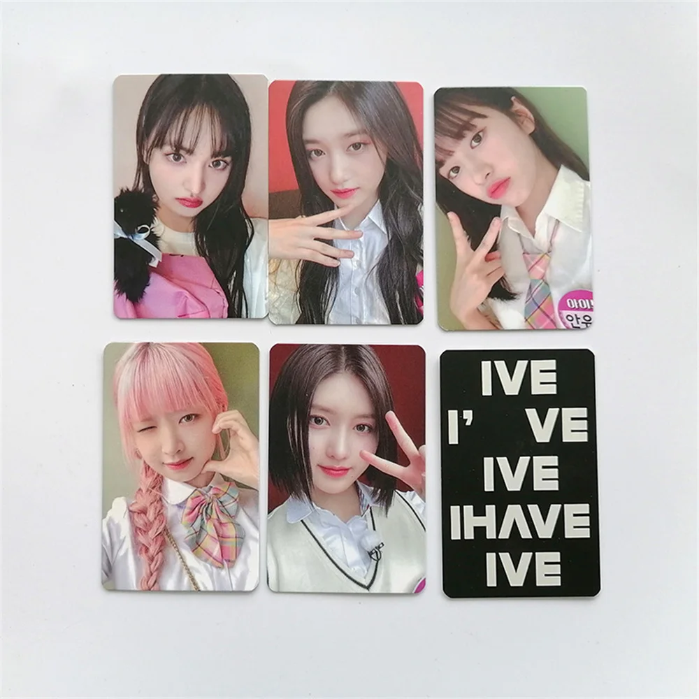 

KPOP IVE Signing Card 3.0 Phtocards Two-Sided LOMO Cards WonYoung YuJin School Uniform Selfie Paper Cards DIVE LIZ Fans Gifts