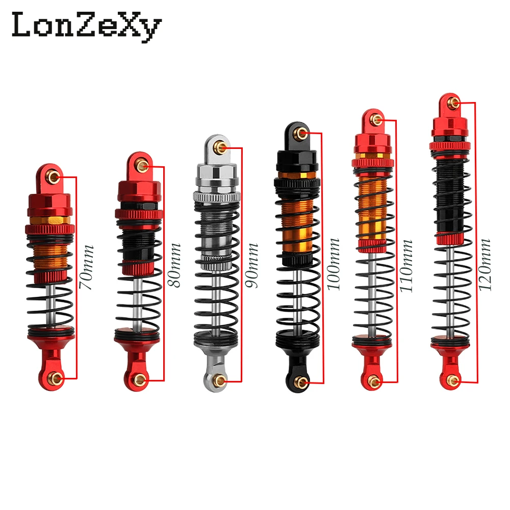 4pcs 70mm 80mm 90mm 100mm 110mm 120mm Shock Absorber Damper for 1/10 RC Crawler Car Axial SCX10 III AXI03007 RBX10 GEN8 D90 TRX4