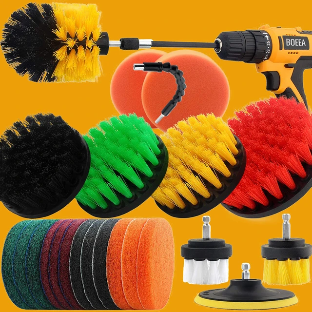 3 pz/set Kit di spazzole spazzola per la pulizia in plastica per trapano per  pneumatici per auto in vetro per tappeti spazzole in Nylon trapano  elettrico per Scrubber - AliExpress