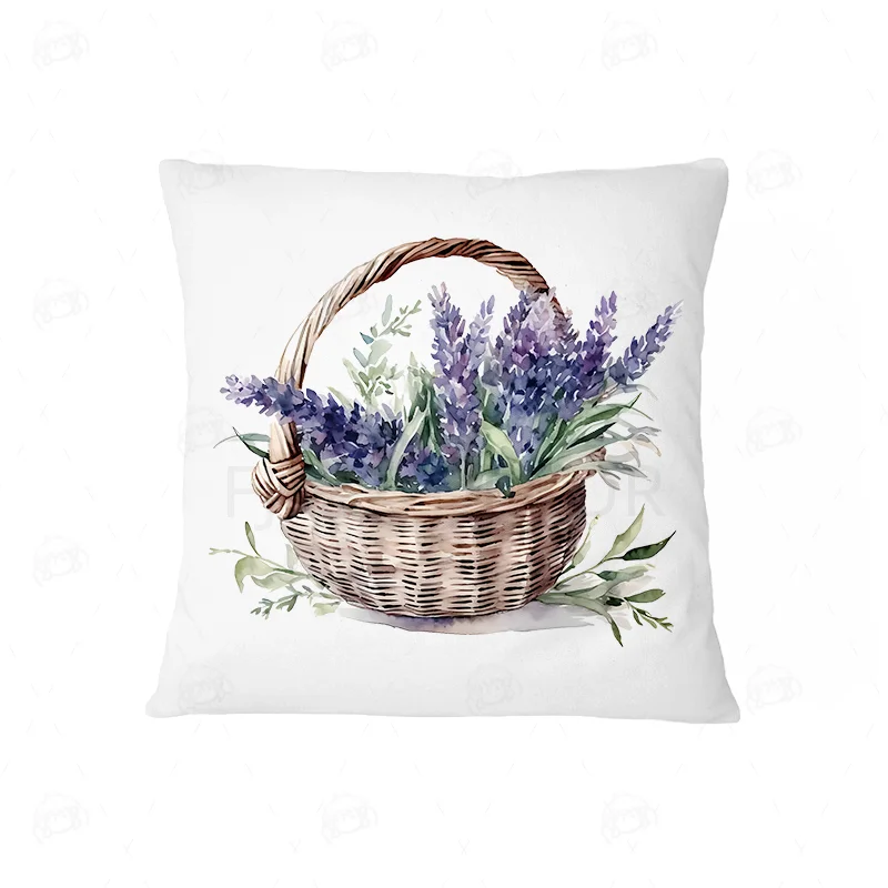 thumbnail image 1 of Funda de almohada con diseño de claveles y flores de lirio, cojín decorativo suave y cálido para el hogar, el jardín, el sofá, la sala de estar, 18 x 18 pulgadas, 1 of 5