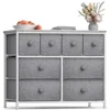 Dresser with 8 Drawers - Chest Clothing Organizer Unit with Steel Frame Wood Top Knob Handle Easy Pull Fabric Bins - Larg 1