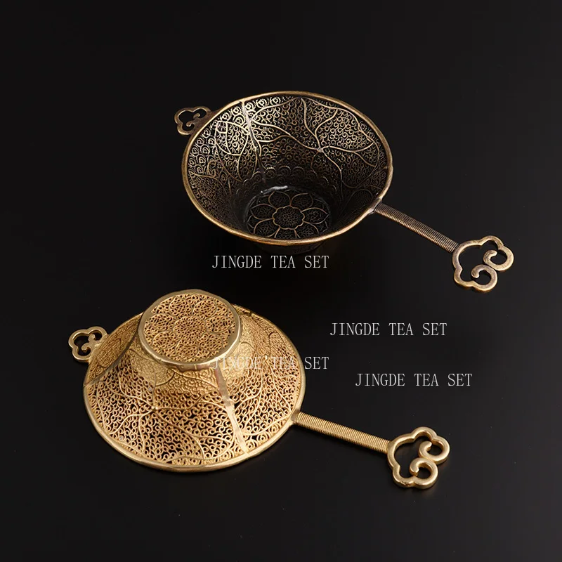 Copper Koi Tea Strainer High End Golden Tea Filter Screen for Home Office Use Kung Fu Teaset Accessories Tea Ceremony