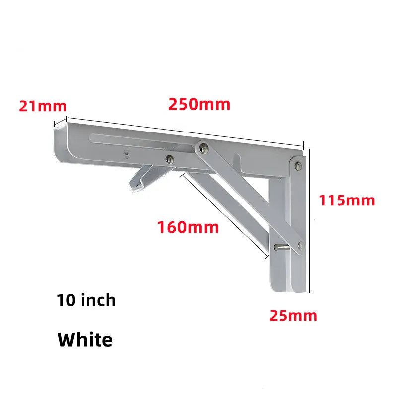 Heavy Duty Stainless Steel Folding Shelf Brackets with Screws - Set of 2