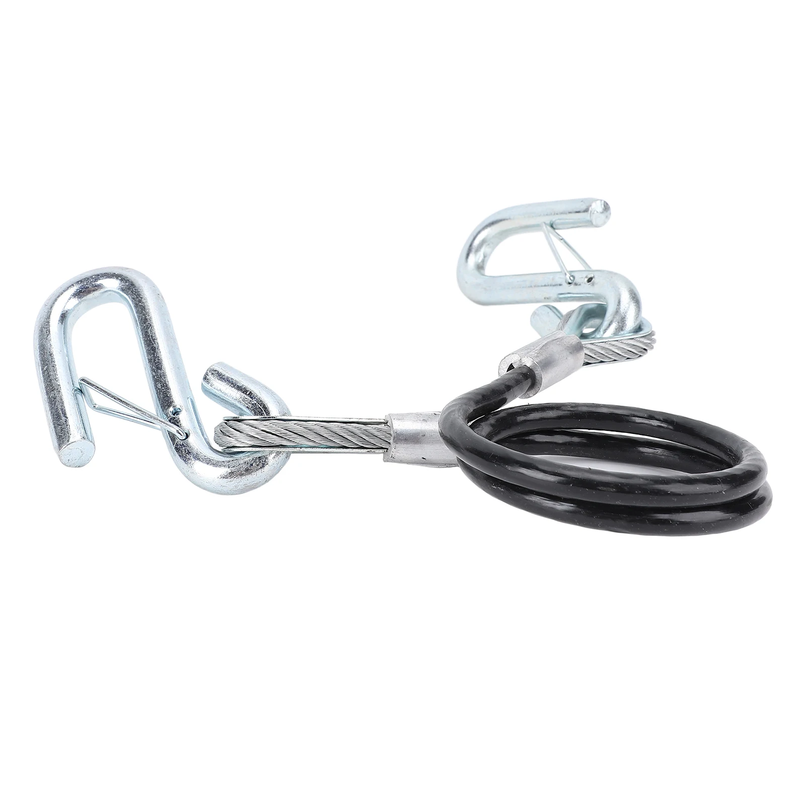 Durable Galvanized Iron Trailer Safety Cable with Hook - Adjustable Length