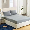 Simple Solid Color Single Double Fitted Bed Sheet Hight Quality Soft Skin Friendly Bed Sheets Queen with Elastic Band Bed Linens 1