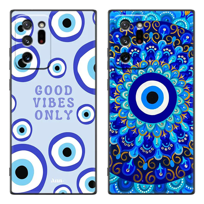 Custodia Eye Blue Evil Eye Per Samsung Galaxy M14 M54 M53 M34 M33 M52 M51 M32 M11 M12 M13 M21 M23 M30S Nota 10 Lite Plus 20 Ultra 5G
