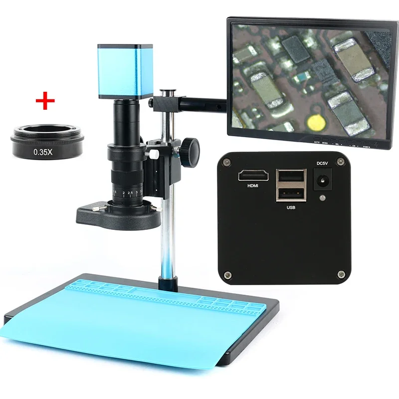 

Autofocus SONY IMX307 HDMI USB Video Auto Focus Industry Microscope Camera +180X C-Mount Lens+Stand+144 LED Ring Light+10.1" LCD