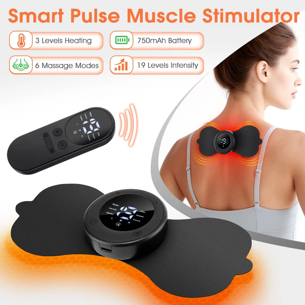 Heating Electric Muscle Stimulator Patch Microcurrent Pulse EMS Back Arm Leg Neck and Shoulder Massager Universal Massage Device