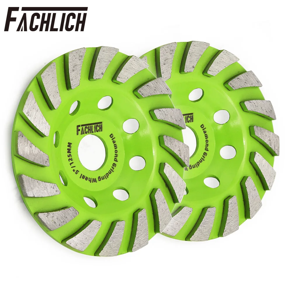 FACHLICH 2pcs Dia125mm Diamond Grinding Wheel Tile Concrete Marble Ceramic Polishing Plate Angle Grinder Cup Wheel Abrasive Tool