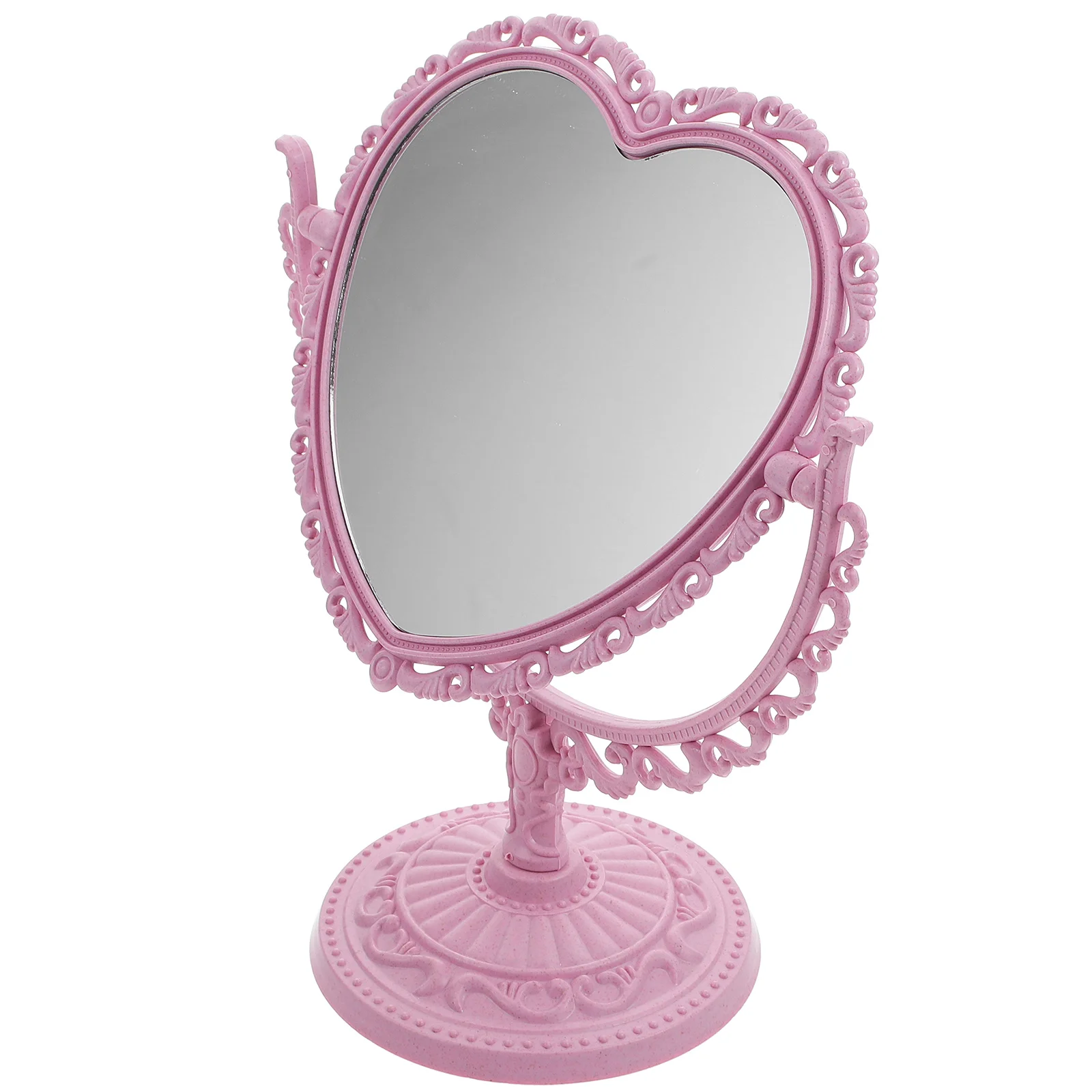 Makeup Mirror Heart Tabletop Dresser Vanity Stand Shaped Desk Desktop Table Sided Bedroom Vintage Swivel Dual Room Decor c shaped swivel earpiece ptt mic headset for motorola radio cp100 cp200d cls1110 cls1410 ep450 gp308