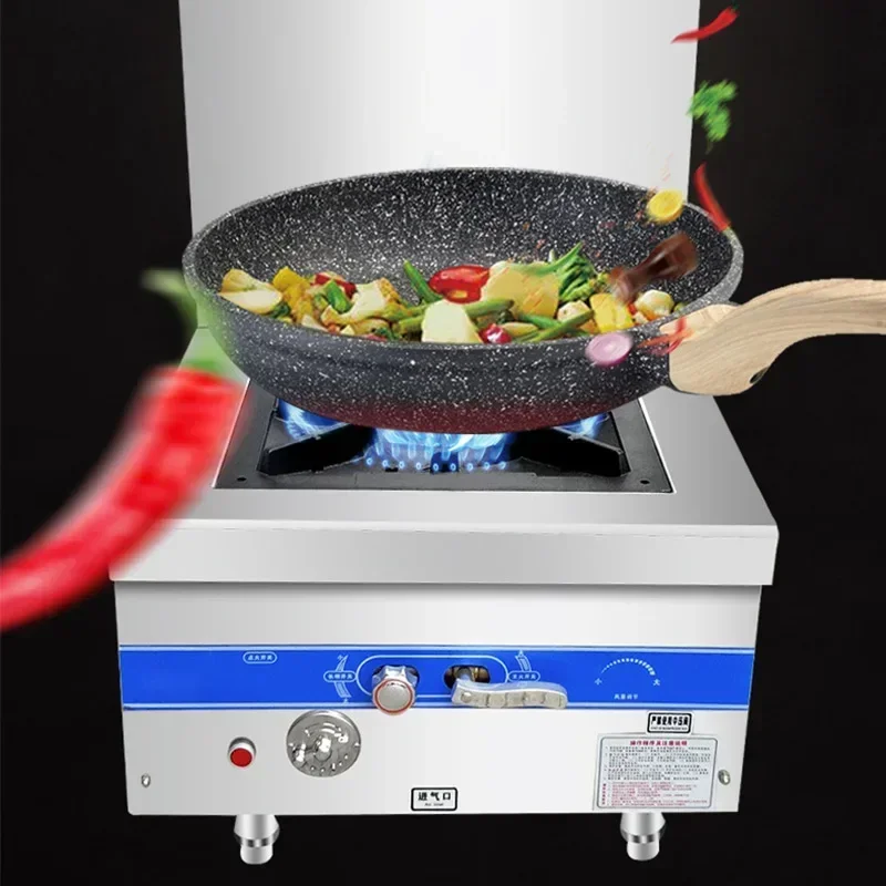 Commercial Gas Stove Single Cooker Stainless Steel Low Soup Furnace Canteen Kitchen Cooker High Flame With Fan 120w Gas Stove 3