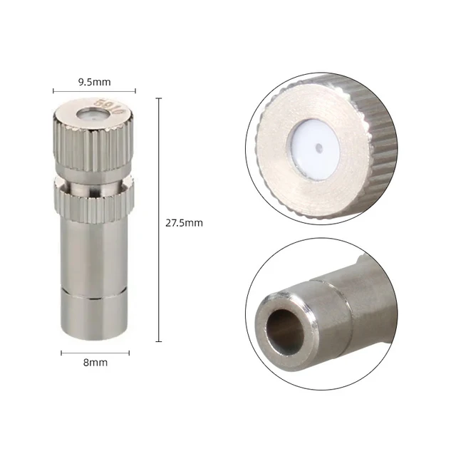 8 Mm-Es Gyors Csatlakoztatás-Bejutó Fúvóka Nyílás Mérete 0,1 Mm ~ 0,8 Sárgaréz Alacsony Nyomású Kerti Tömlő Víz Sprinkler Ködös Hűtő - Image 4