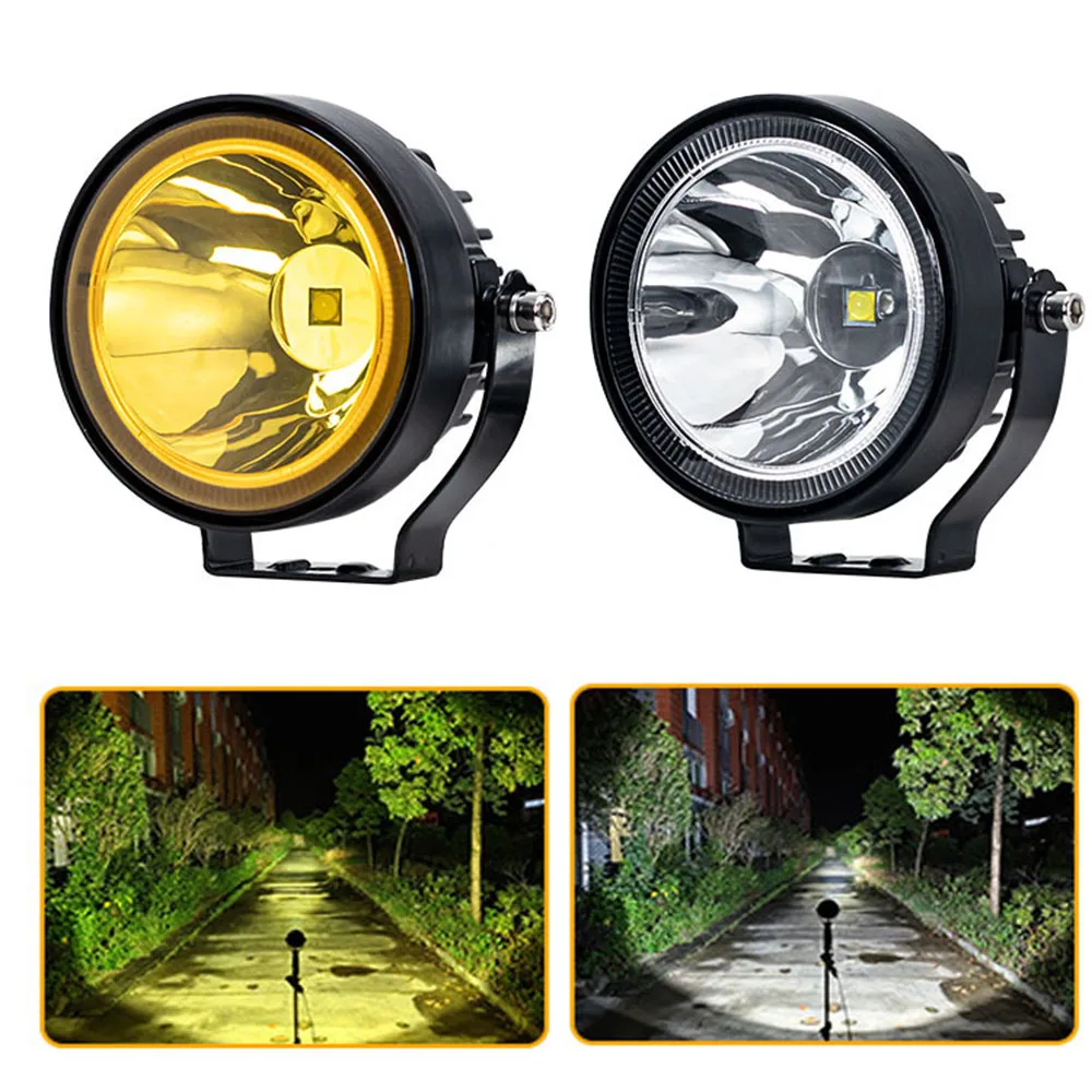 4InchLEDWorkLight12V4x4OffRoadWhiteYellowRoundFogLight