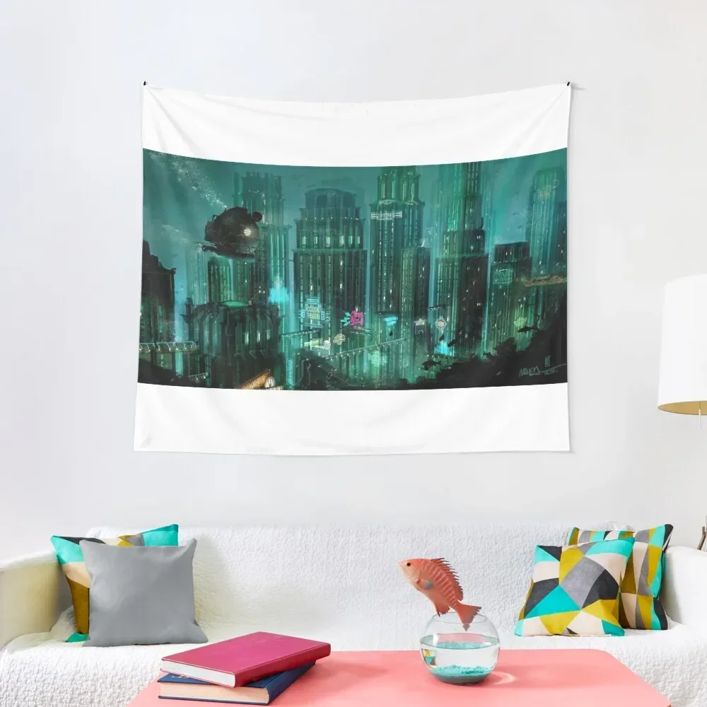 

Bioshock Drowned City Artwork Tapestry Anime Decor For Bedroom Wall Decoration Items Tapestry