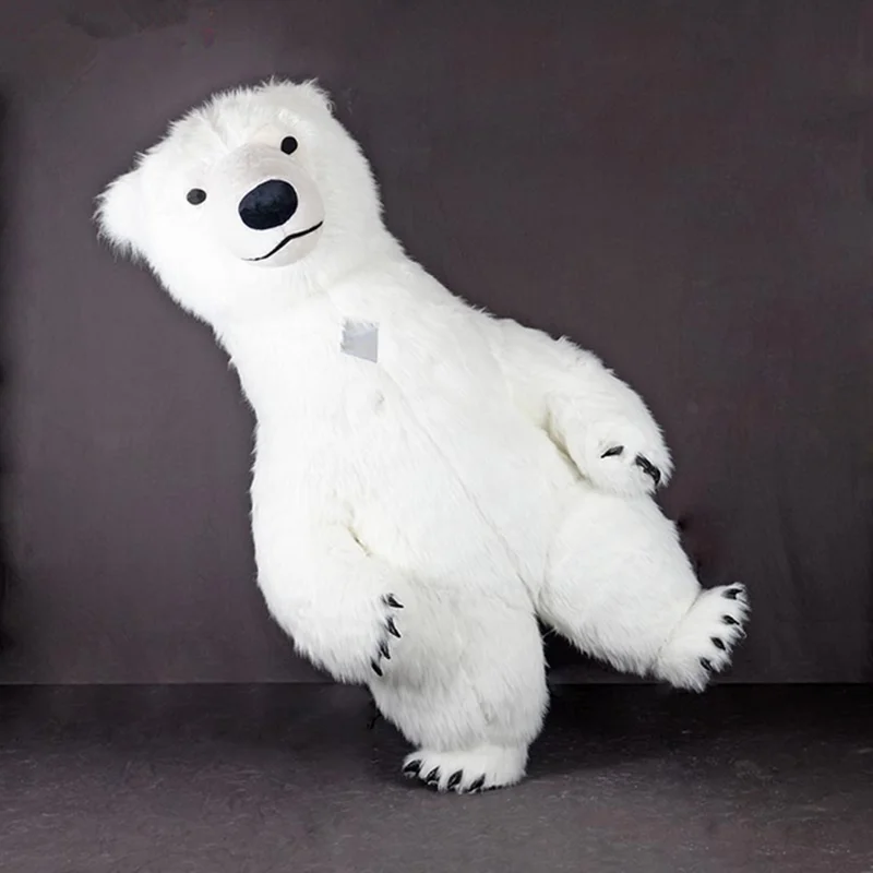 

2M/2.6M/3M White Bear Mascot Costume Adult Inflatable Polar Bear Costume Advertising for Fantasias Homem Customize Fur Mascot