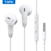 TOPK Wired Earphone In Ear Headset With Mic Stereo Bass Sound 3.5mm Jack Earphone Earbuds Earpiece For iPhone Samsung Xiaomi 1