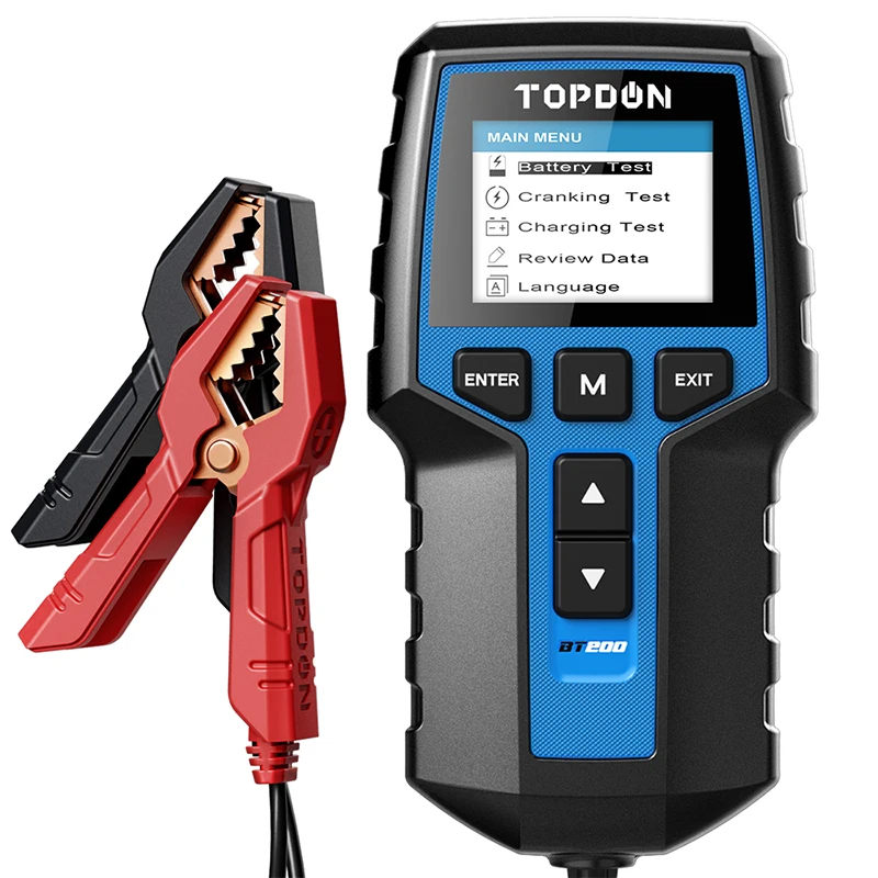 Topdon Bt200 100-2000Cca Tester Di Carico Sistema Di Avviamento 12V 24V Automotive Moto Digital Car Battery Analyzer Tester