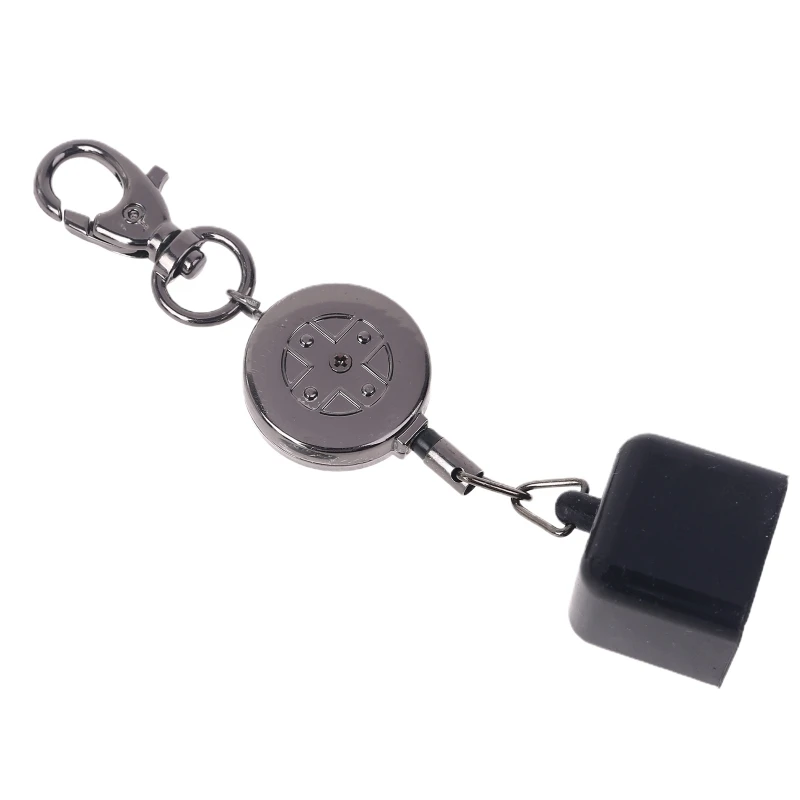Lightweight Portable Metal + Rubber Retractable Billiards Chalk Holder Drawing Keys Chain Keyrings with Number 8 Practical Tool