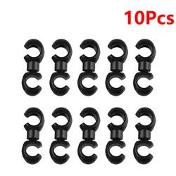 10-Piece Set of S-Style Clips for Bike Brake and Gear Cables (10Pcs Black)