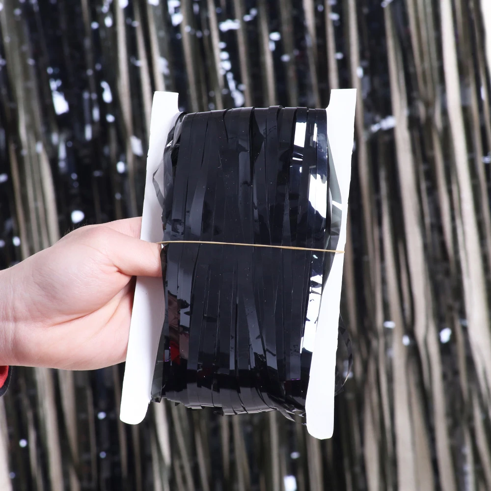Shimmering Iridescent Foil Fringe Curtain Party Backdrop Decor