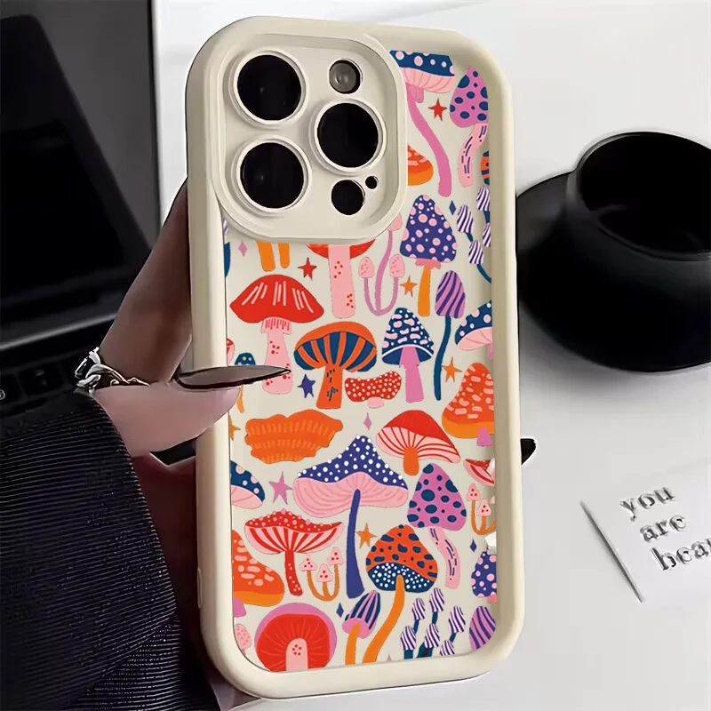 Colorful Mushroom Silicone Phone Case