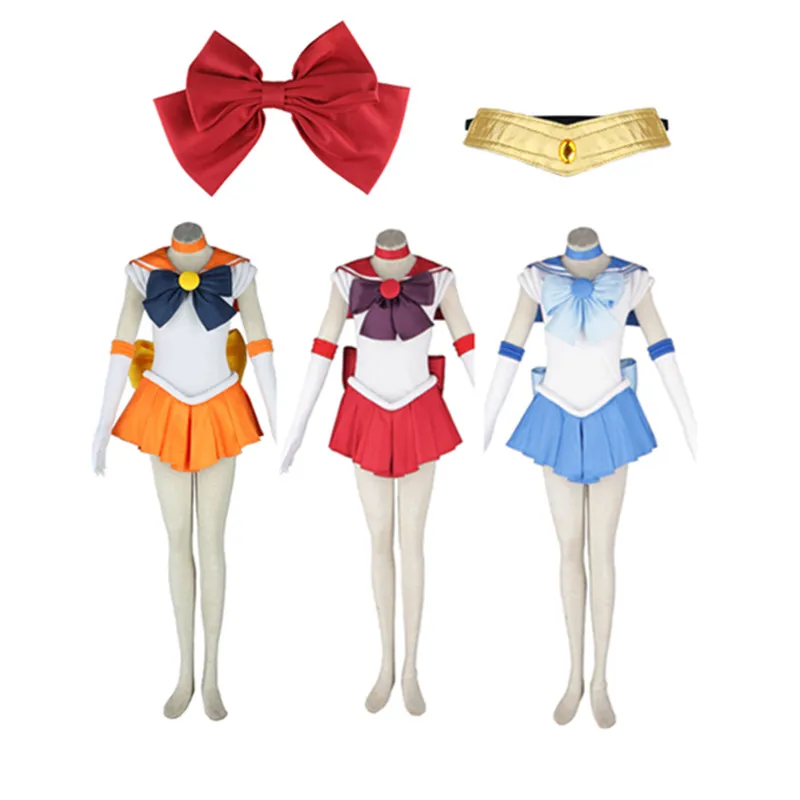 

Aino Cos Minako Cosplay Ami Costume Anime Sailor Women Dress Haedband Outdits Halloween Carnival Party Disguise Suit