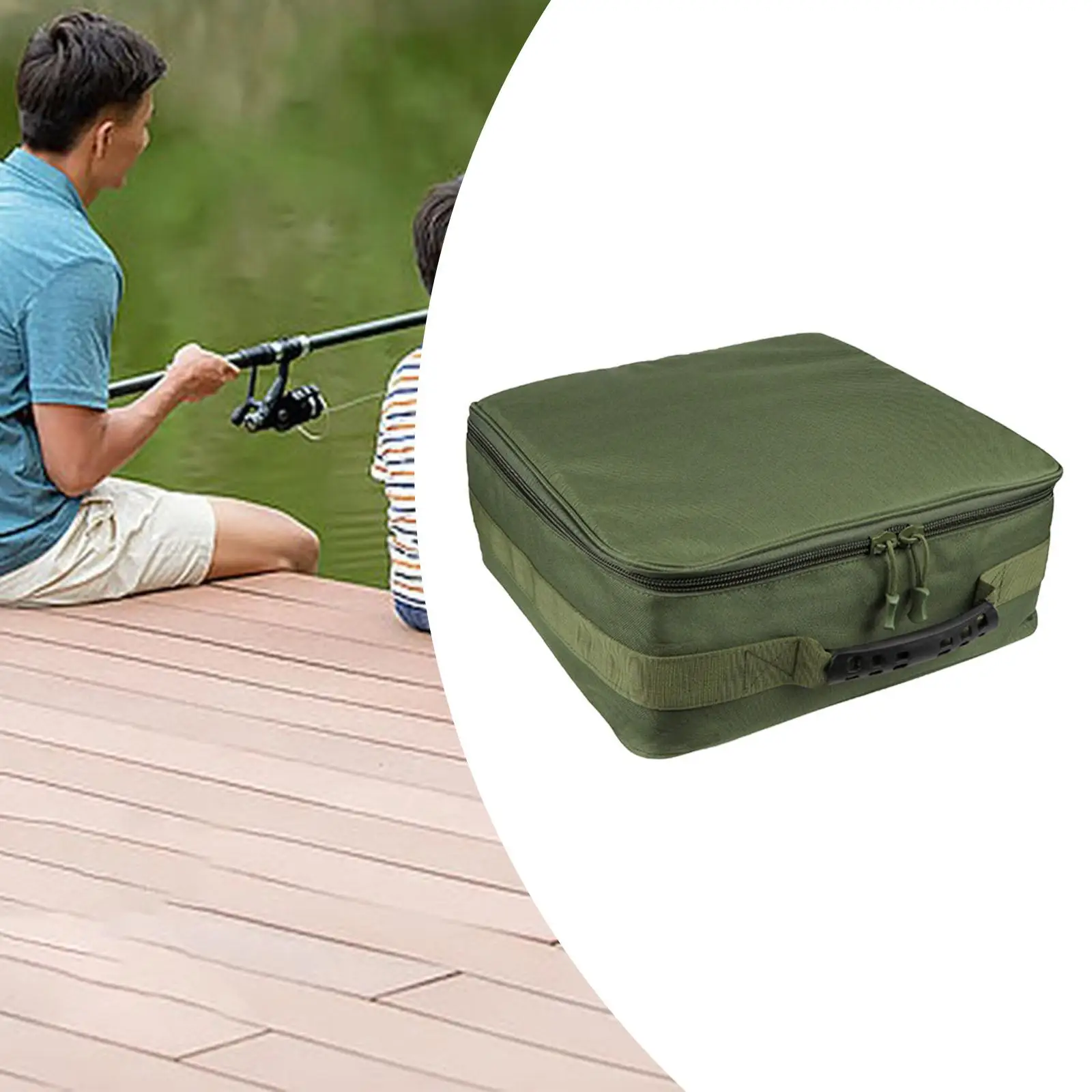 

Fishing Reel Storage Bag Fishing Accessory Oxford Cloth Portable Water Resistant Outdoor Handled Multipurpose Fishing Bag