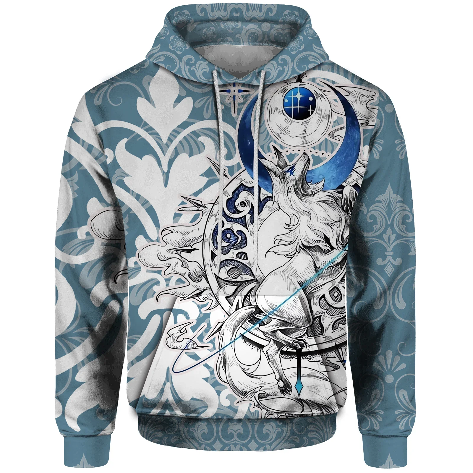 thumbnail image 1 of Sudadera con capucha de otoño para hombre, sudadera con estampado de zorro y lobo, sudadera con capucha para hombre, sudaderas para hombre, ropa Y2k, ropa urbana Harajuku, 1 of 5