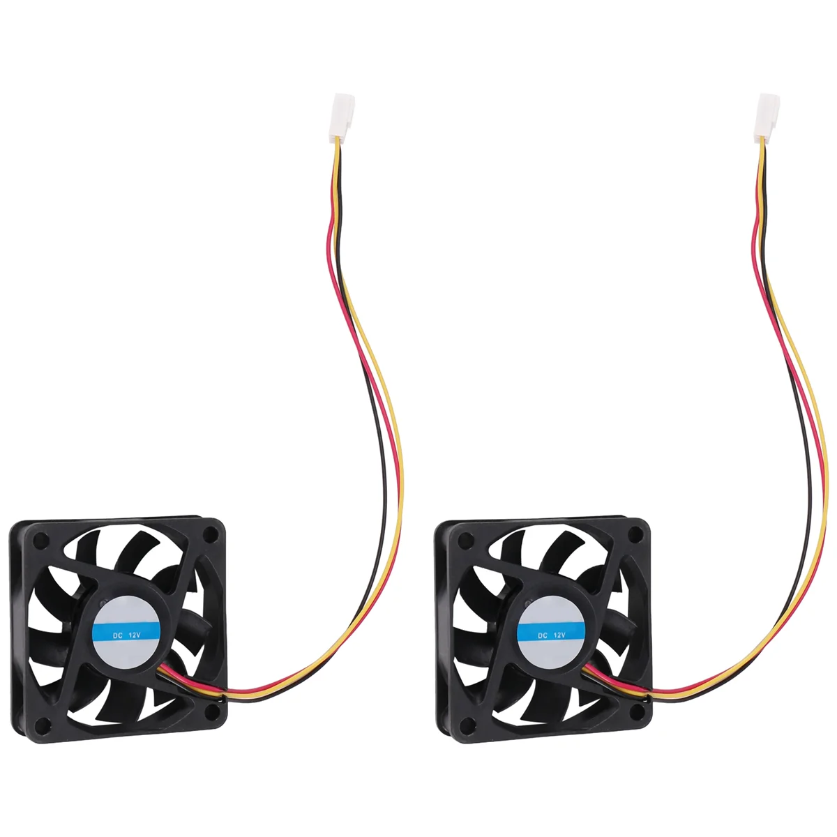 A04R-60Mm 6Cm DC 12V 3 Pin Computer Case CPU Cooler Cooling Fan Black 2 Pcs