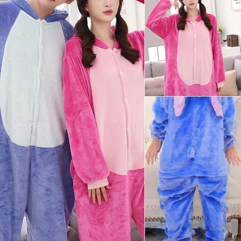 Children's Adult Flannel Cartoon Animal Pajamas One-Piece Sleep Onesie flannel pajamas onesies
