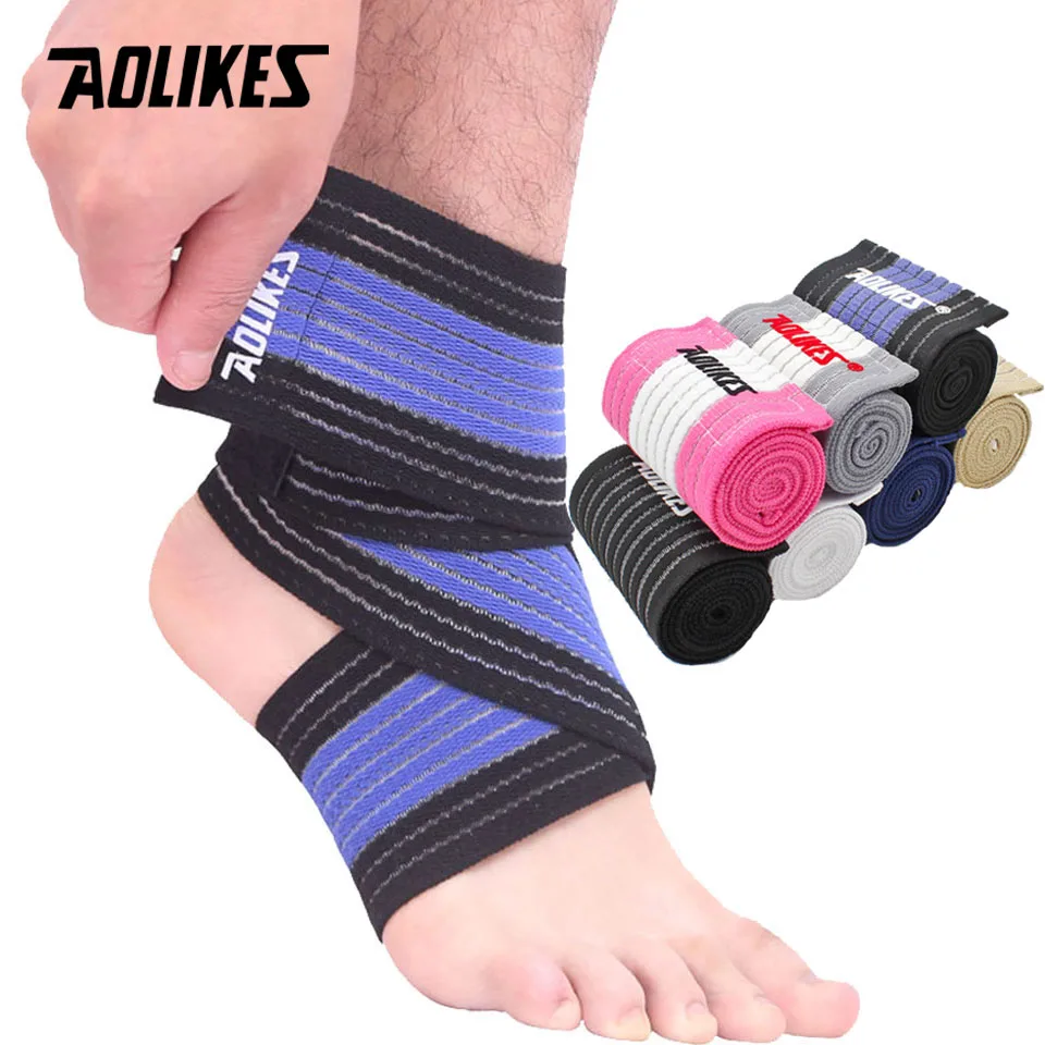 Aolikes 1pcs Professional Sports Strain Wraps Bandages Elastic Ankle