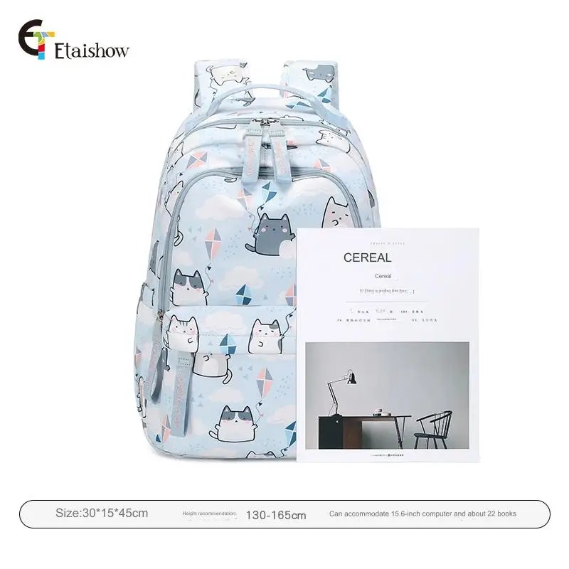 School Bags for Girls Cute Printing Cat School Backpack and Handbag Kawaii Children Backpack Back To School 2024 Mochila Escolar - 6