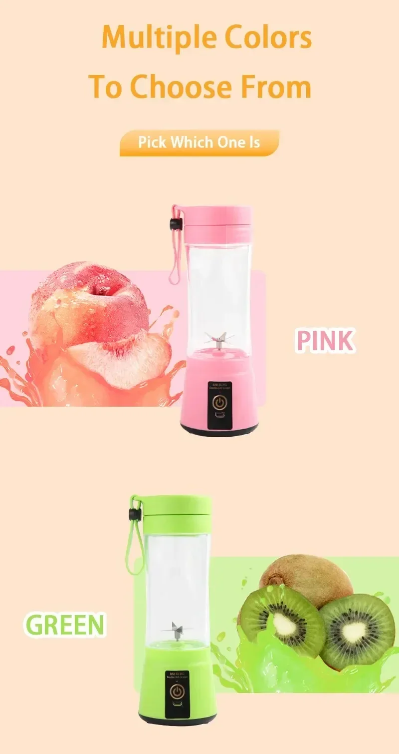 Description Picture 2 of itemIconic Brand Electric Juicer Mini Portable USB Rechargeable Blender Milkshake Fruit Juicer Multifunctional Juice Machine Blender Home