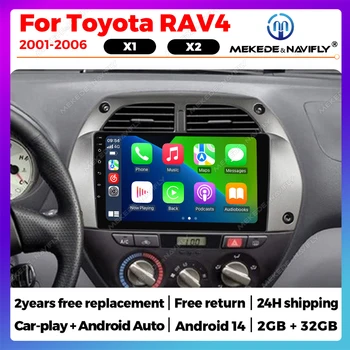 Android 14 Autoradio Per Toyota RAV4 2 CA20 CA20W XA20 2001- 2006 Autoradio Lettore Multimediale GPS Wireless Carplay Android Auto