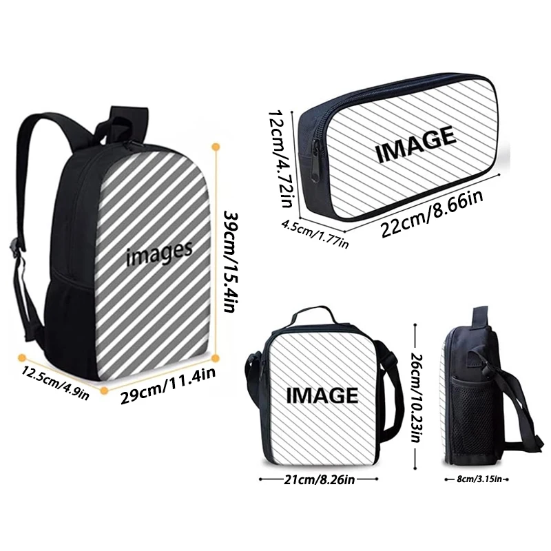 3Pcs Set Skibidi Toilet School bags with Lunch Bags Pencil Case,Titan Clock Man Kids Bags Custom Large Capacity Backpack