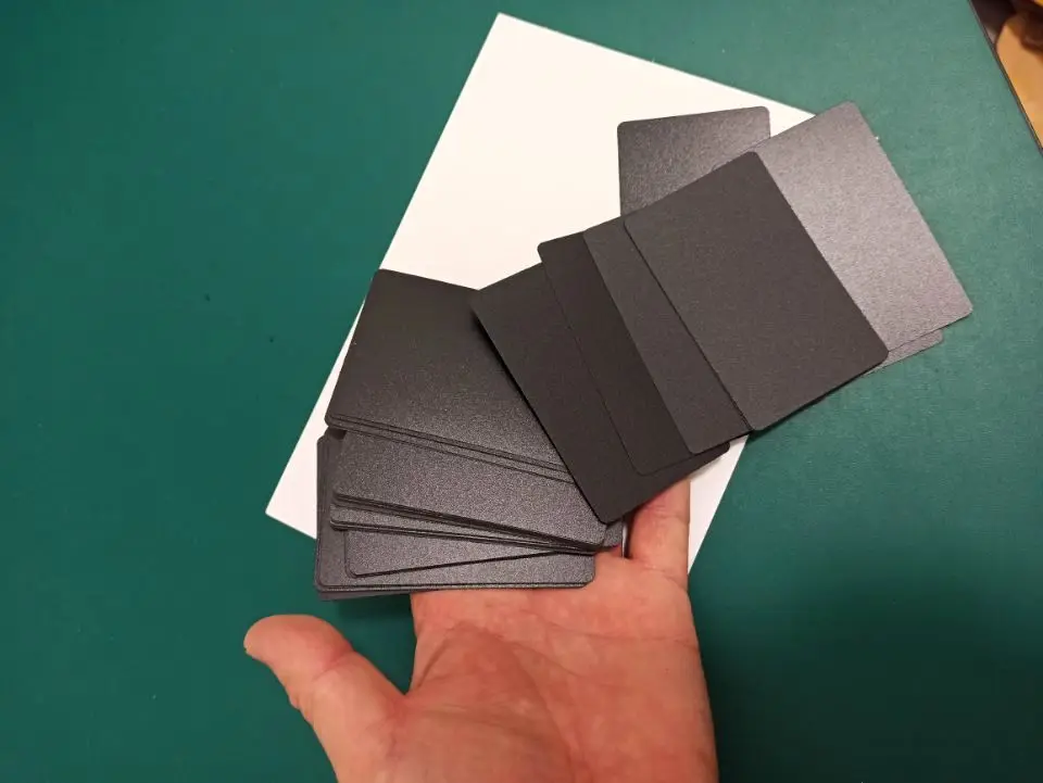 Black Matte Finish PVC Acetate Plastic Business Cards Thickness 0.3mm-good for laser engraving