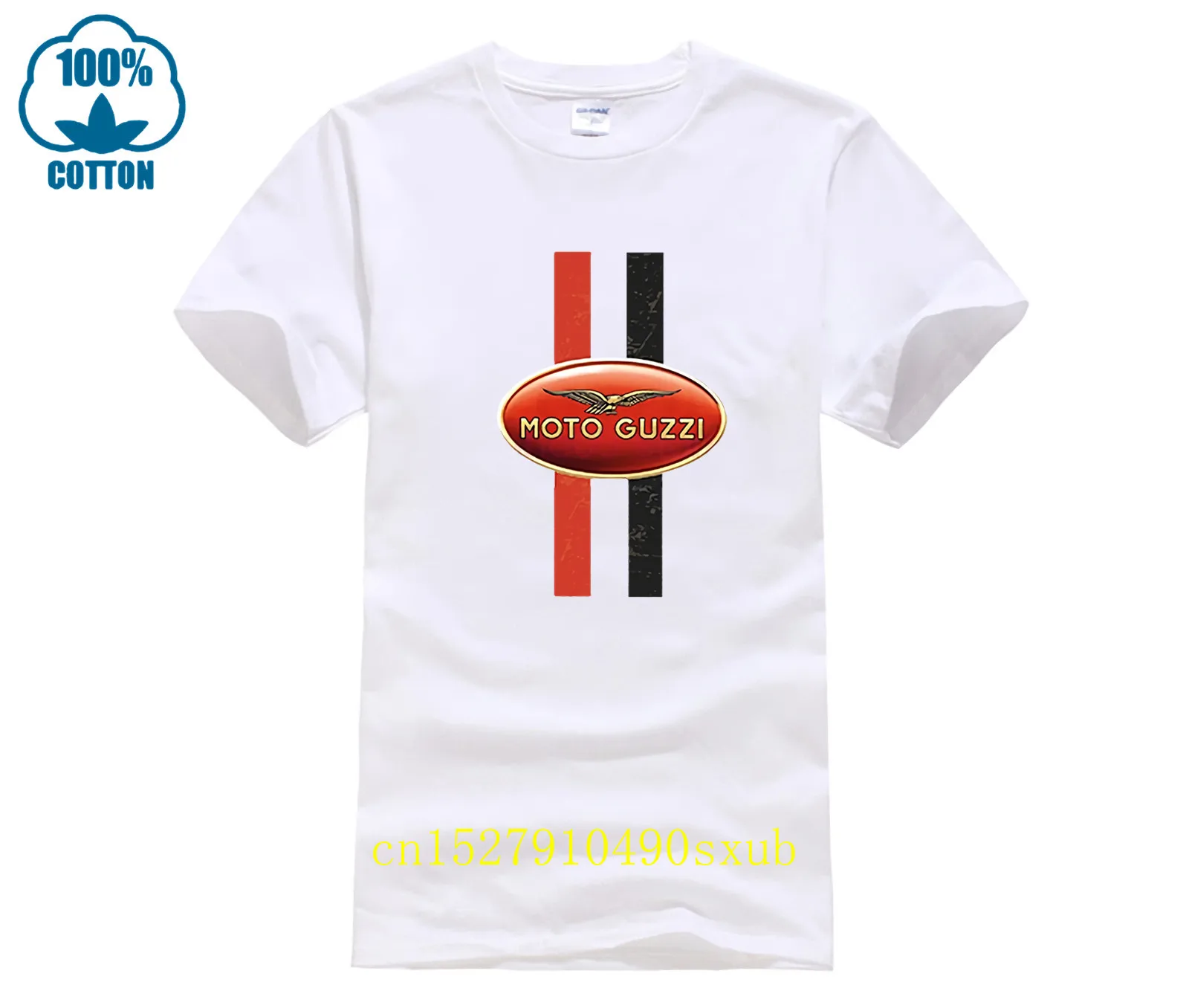 Moto Guzzi Ispirato Premium T Shirt Stripes Premium Print Classic Motorcycle