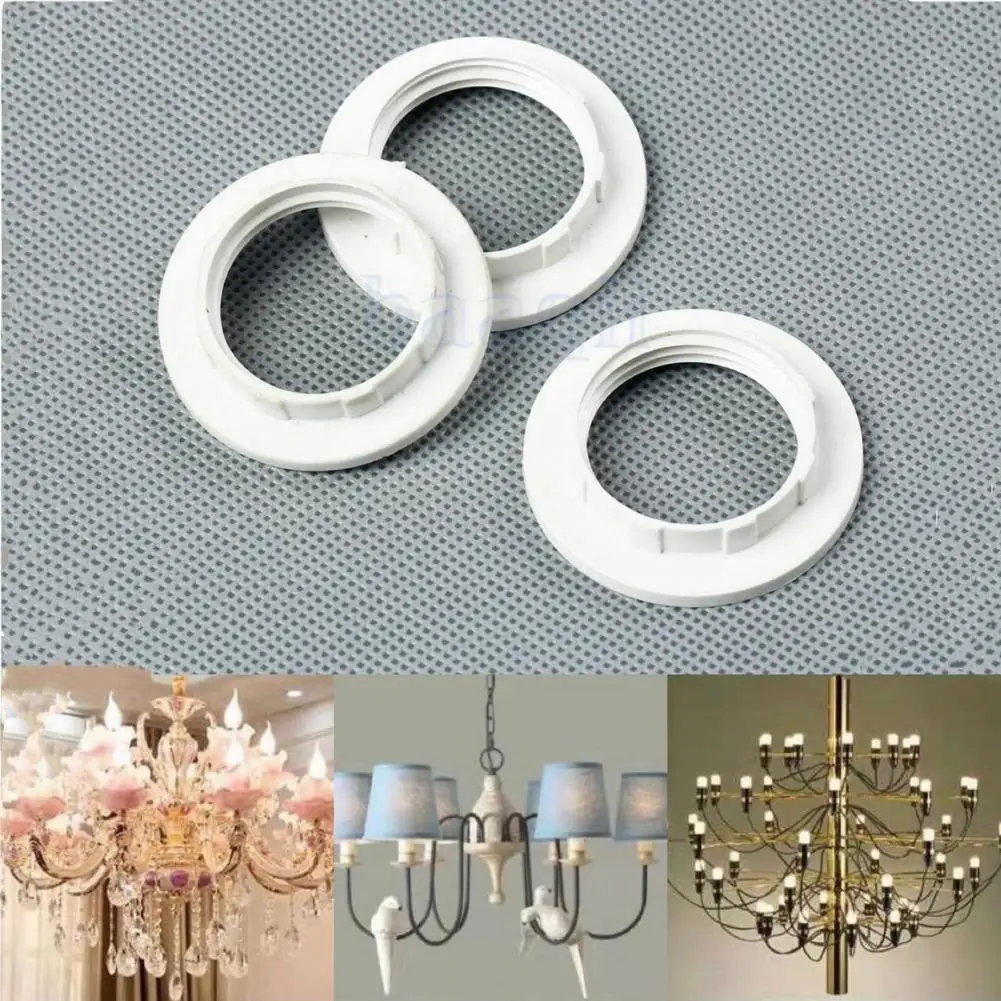 Lampen schirm Ring aufrüsten Sie Ihre Lampen mit langlebigen e14 Kunststoff Lampen schirm Kragen Ring Faden Lampe Licht Schatten halter 3er-Set – Detail 15